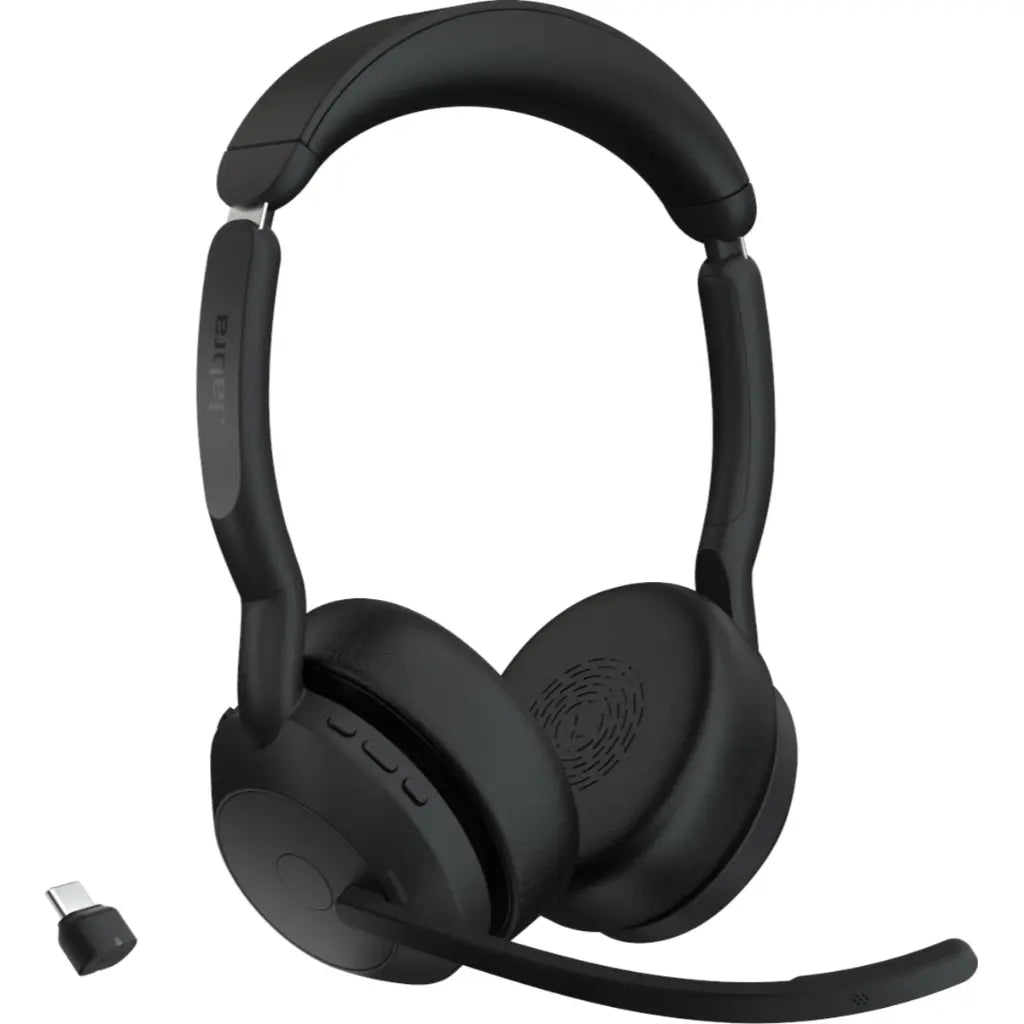 Jabra Evolve2 55 UC Stereo Bluetooth Wireless Headset with ANC & USB‑C Adapter-tpstech.in