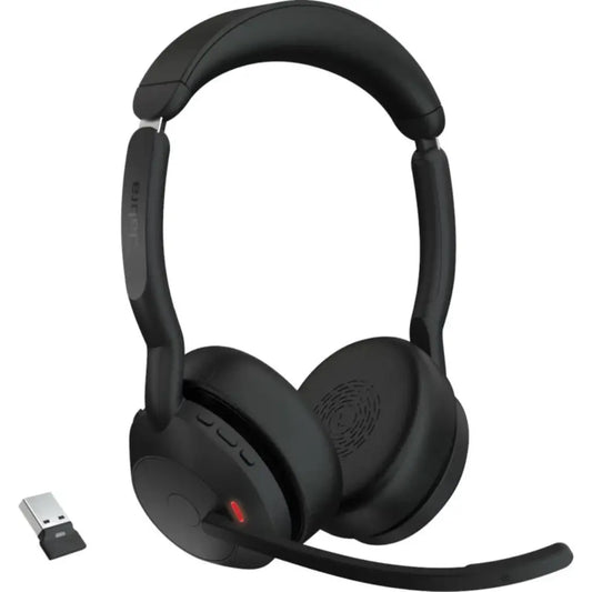 Jabra Evolve2 55 UC Stereo USB‑A Bluetooth Headset with Active Noise Cancellation & Charging Stand-tpstech.in