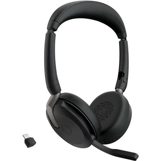 Jabra Evolve2 65 Flex UC Stereo Wireless Headset with USB‑C Adapter-tpstech.in