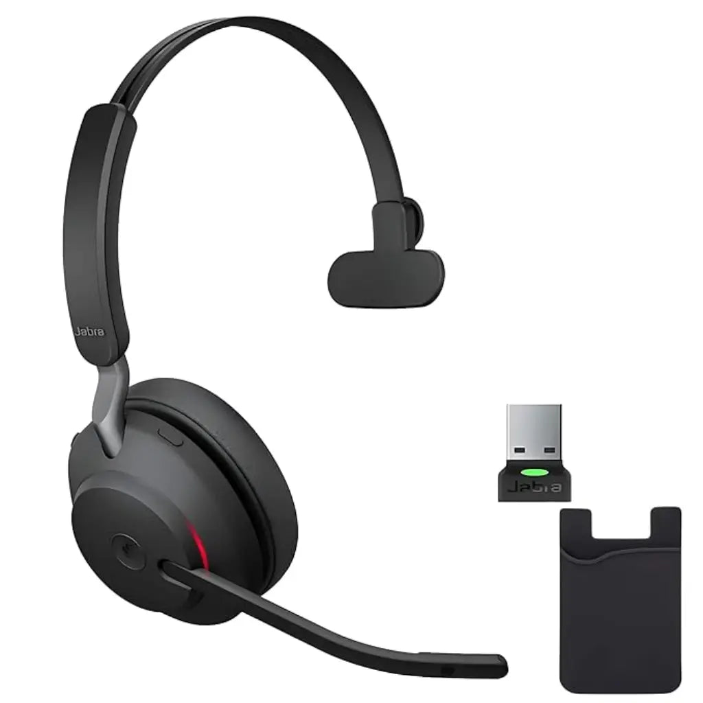 Jabra Evolve2 65 MS Mono Wireless Bluetooth Headset USB‑A - Black-tpstech.in