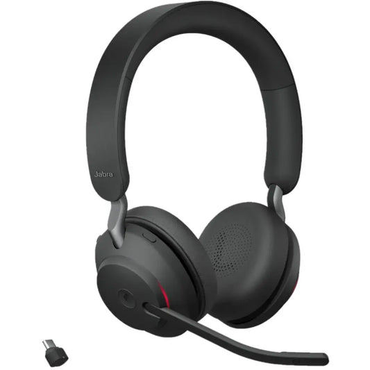Jabra Evolve2 65 MS Stereo Bluetooth Wireless Headset with USB‑C Dongle & Charging Stand-tpstech.in