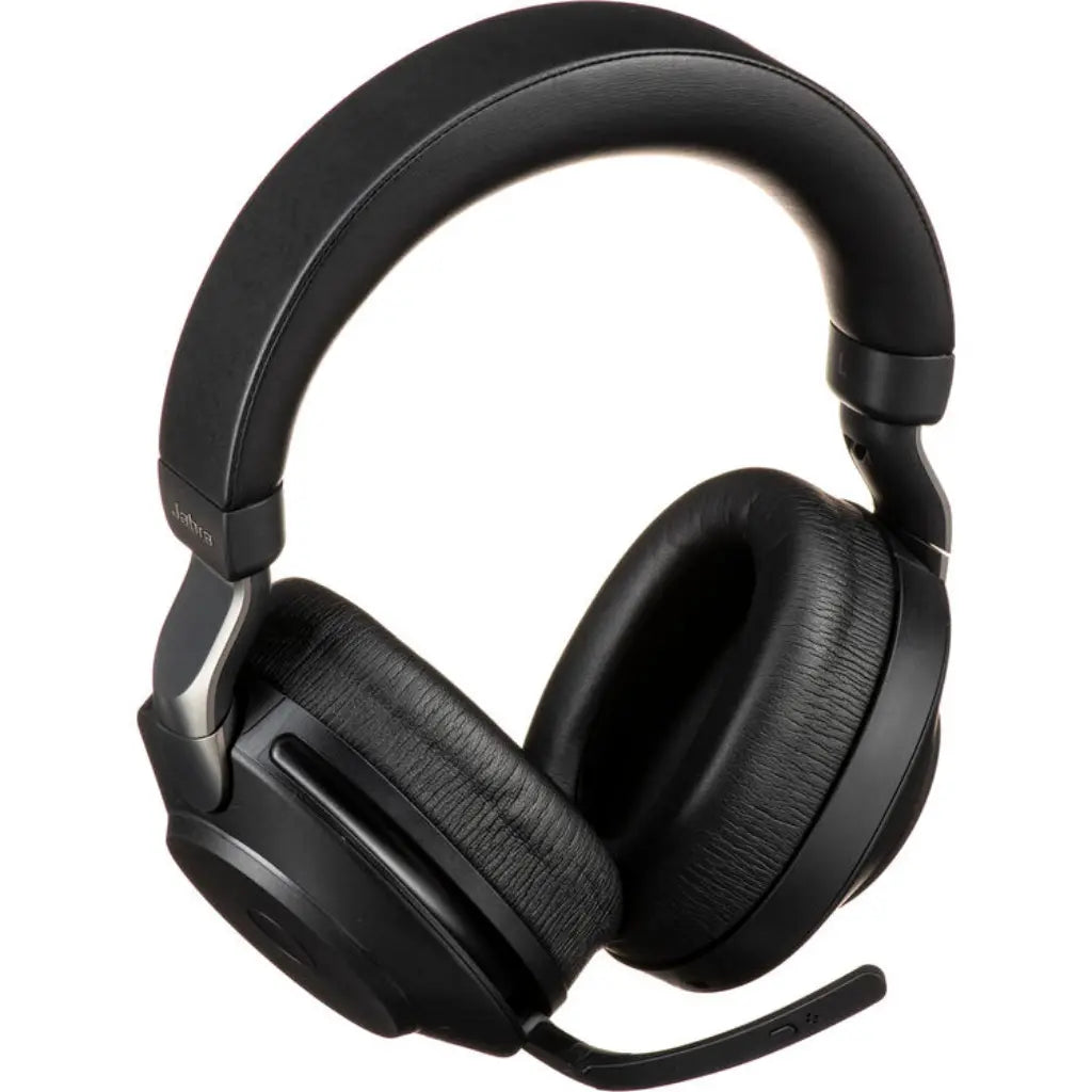 Jabra Evolve2 85 UC Wireless Noise-Canceling Over‑Ear Headset with Stand USB Type‑A - Black-tpstech.in