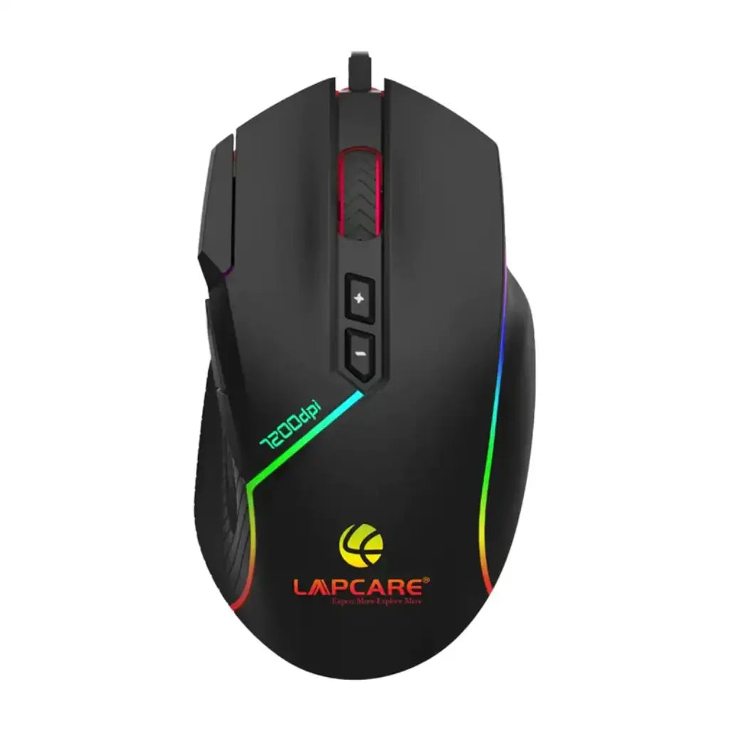 Lapcare Champ LGM-108 Wired RGB Gaming Mouse with 7200 DPI & Anti Slip Grip-tpstech.in