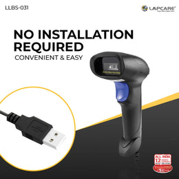 Lapcare LLBS-031 2D Wired CMOS Barcode Scanner USB Plug and Play-tpstech.in