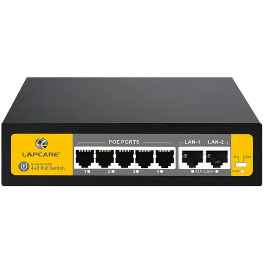Lapcare Laplink LPS42PUN 4+2 Port 10/100 PoE Switch with High‑Quality Metal Shell-tpstech.in