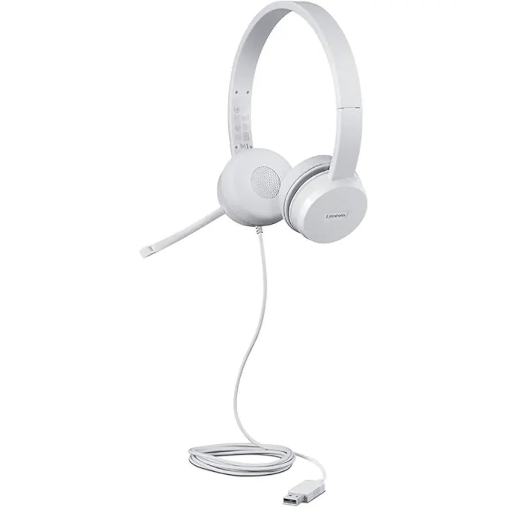 Lenovo 110 Stereo USB Headset with Rotatable Boom Mic Memory-Foam Earcups