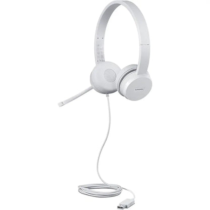 Lenovo 110 Stereo USB Headset with Rotatable Boom Mic Memory-Foam Earcups