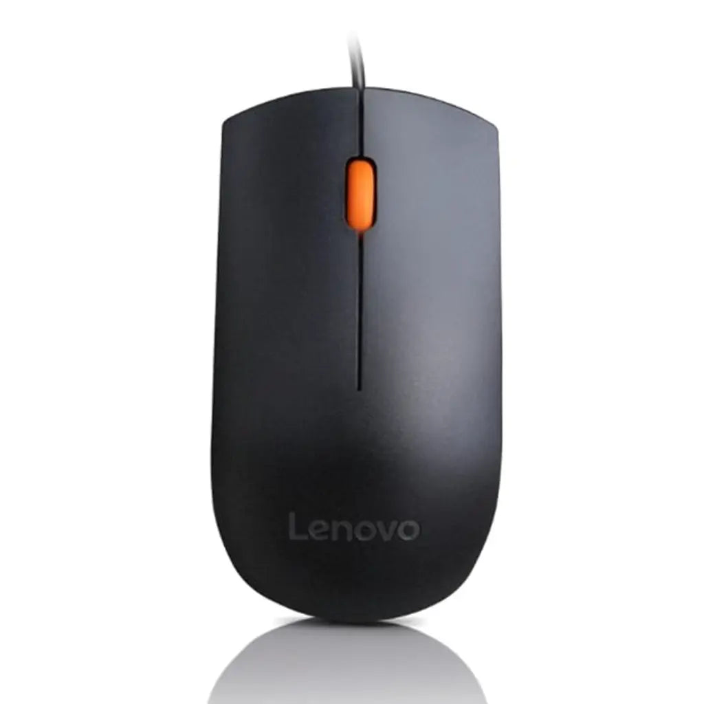 Lenovo 300 1600 DPI USB Wired Optical Mouse - Black-tpstech.in