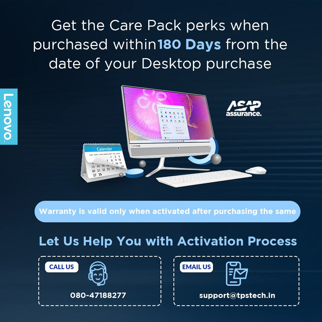 Idea AIO Desktop के लिए Lenovo PremiumCare 1 साल की सपोर्ट वारंटी पैक
