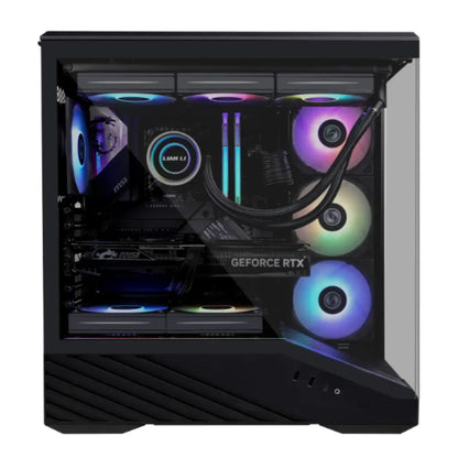 Lian Li Vector V100X Mid Tower Dual Tempered Glass PC Case with Back‑Connect Support - Black-tpstech.in