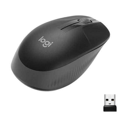 Logitech M190 1000DPI Full Size Curve Design Optical Wireless Mouse - Black