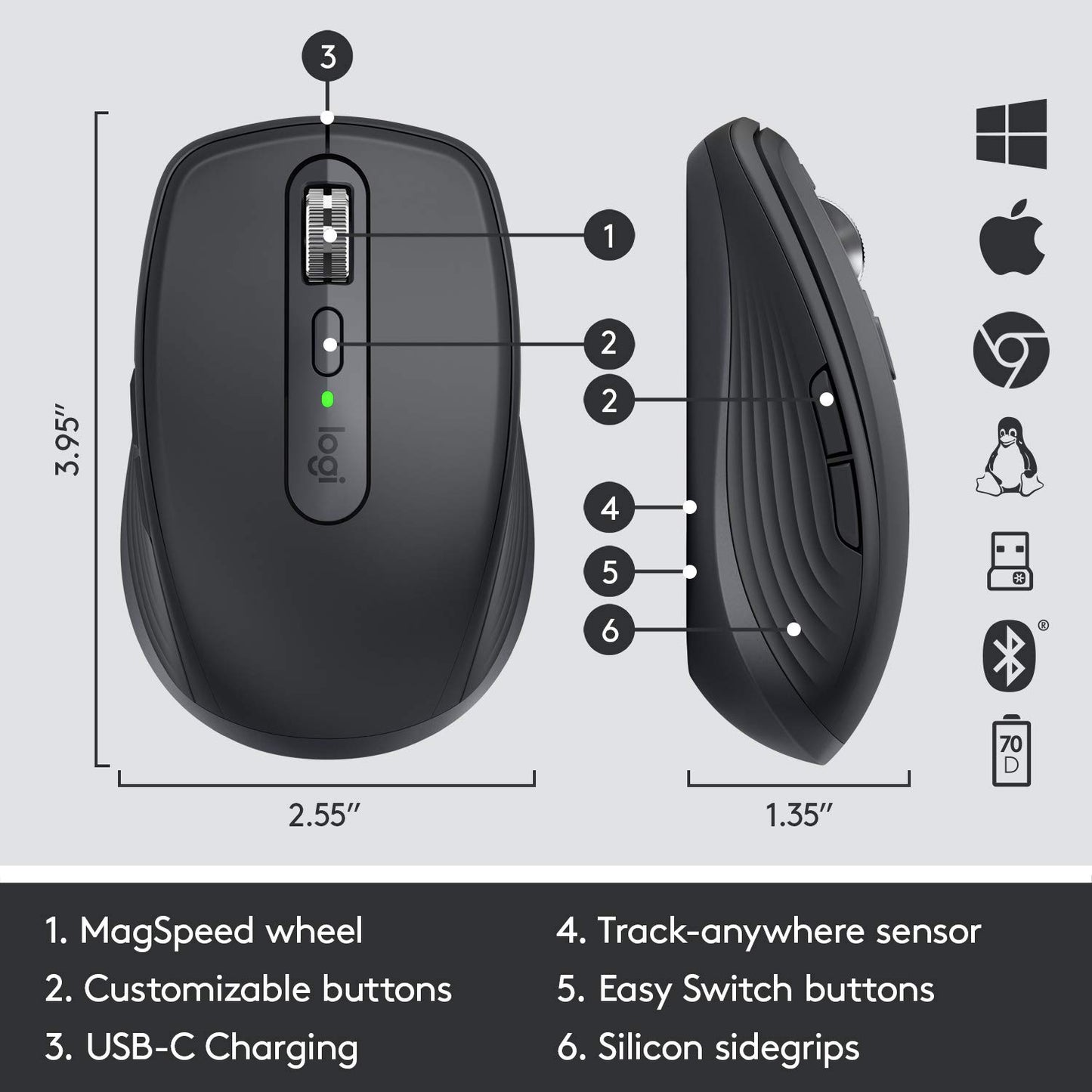 Logitech MX Anywhere 3 Optical Wireless Mouse