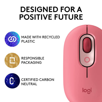 Logitech POP Optical Wireless Mouse - Pink