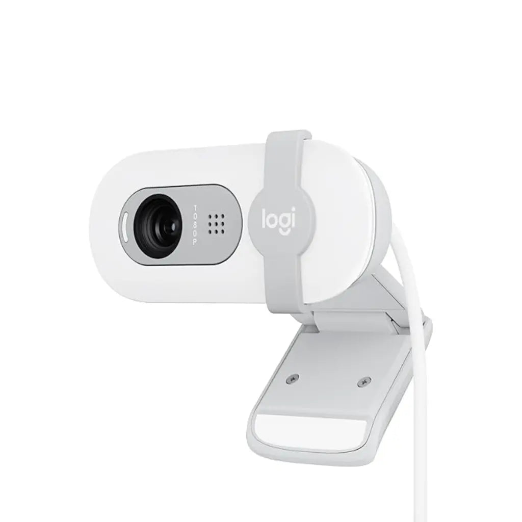 Logitech BRIO 100 USB-A 1080p FHD Webcam with Privacy Shutter and Built-in Mic - Off White-960-001618-tpstech