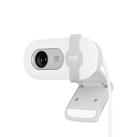Logitech BRIO 100 USB-A 1080p FHD Webcam with Privacy Shutter and Built-in Mic - Off White-960-001618-tpstech