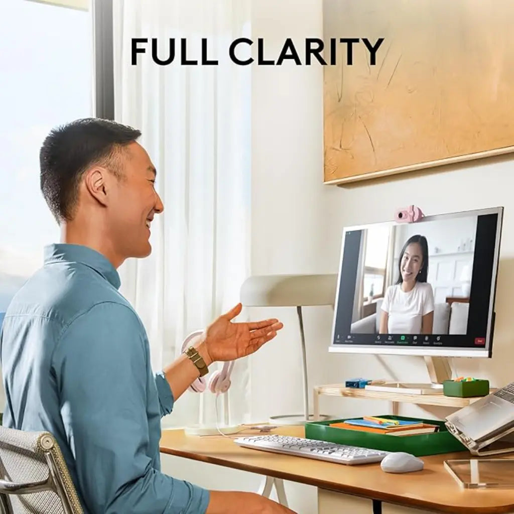 Logitech BRIO 100 USB-A 1080p FHD Webcam with Privacy Shutter and Built-in Mic - Rose-960-001624