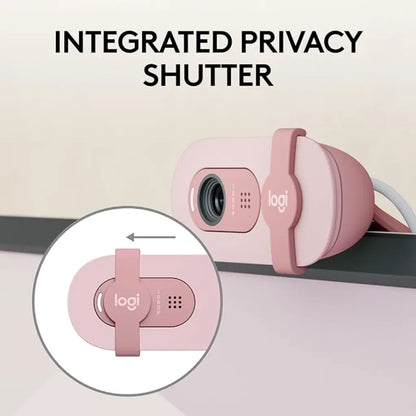 Logitech BRIO 100 USB-A 1080p FHD Webcam with Privacy Shutter and Built-in Mic - Rose-960-001624
