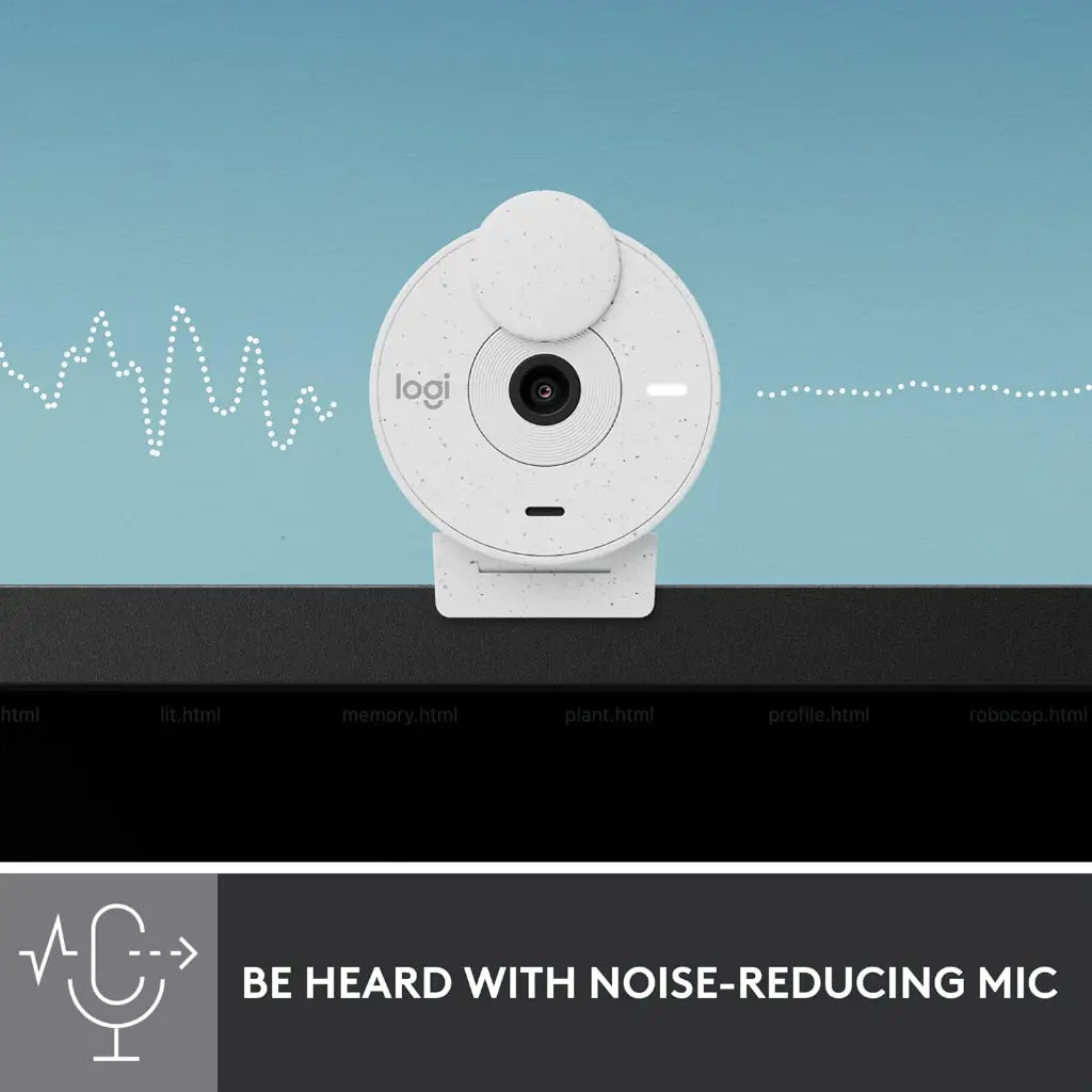 Logitech Brio 300 1080p Full HD Webcam with Noise Reducing Mic - Off White- 960-001443-tpstech
