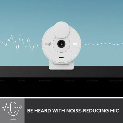 Logitech Brio 300 1080p Full HD Webcam with Noise Reducing Mic - Off White- 960-001443-tpstech
