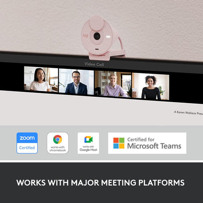 Logitech Brio 300 1080p Full HD Webcam with Noise Reducing Mic - Rose-960-001449-tpstech