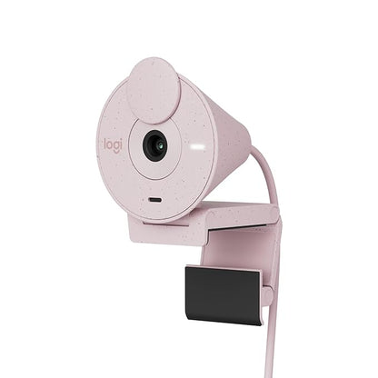 Logitech Brio 300 1080p Full HD Webcam with Noise Reducing Mic - Rose-960-001449-tpsteh