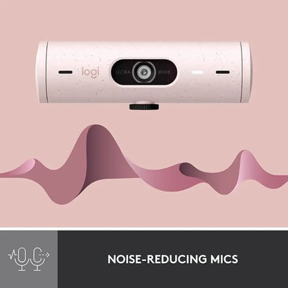 Logitech Brio 500 Full HD 1080p Webcam with Noise Reducing Mics - Rose-960-001433