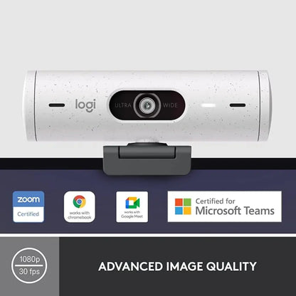 Logitech Brio 500 Full HD 1080p Webcam with Noise Reducing Mics - Off White-960-001429