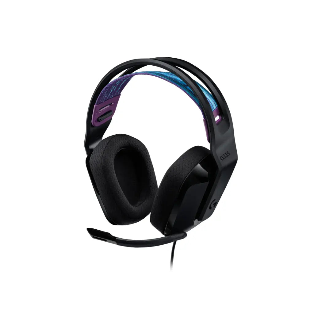  Logitech G335 Lightweight Gaming Wired Over Ear Headphones with Mic Flip to Mute- Black-tpstech.in