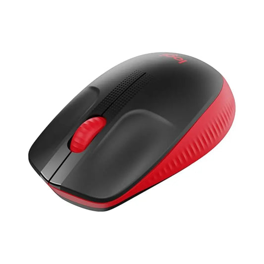 Logitech M190 1000DPI Full Size Curve Design Optical Wireless Mouse - Red-tpstech.in