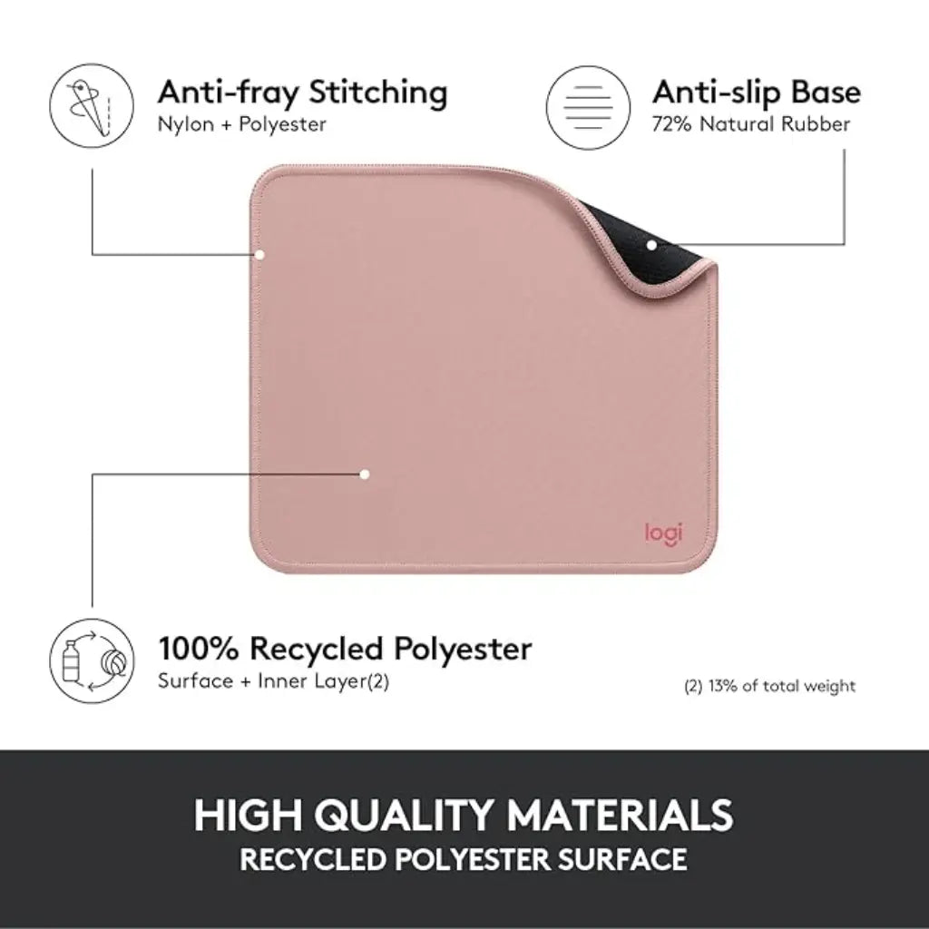 Logitech Studio Series Mouse Pad with Anti Slip Rubber - Dark Rose-956-000033-tpstech