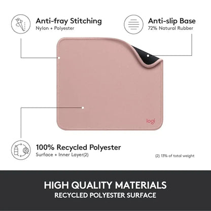 Logitech Studio Series Mouse Pad with Anti Slip Rubber - Dark Rose-956-000033-tpstech