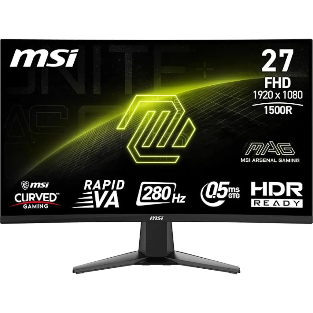 MSI MAG 276CXF 27" FHD 280Hz 0.5ms Curved Gaming Monitor with Rapid VA Panel-tpstech.in