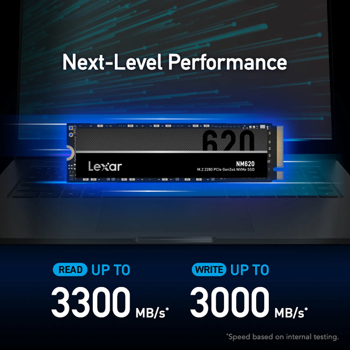 Lexar NM620 1TB M.2 2280 NVMe SSD PCIe Gen3x4 High Speed Storage Performance Read Write Speeds -tpstech.in