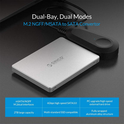 ORICO M2TS M.2 NGFF SSD एनक्लोजर MSATA से SATA SSD कन्वर्टर M.2 B-की इंटरफेस के साथ