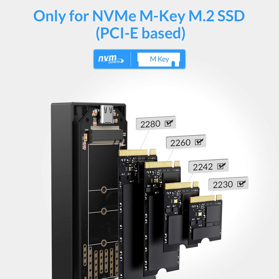 ORICO M2PVC3-G20 USB 3.2 20Gbps M.2 NVMe SSD एनक्लोजर बिल्ट-इन कूलिंग सिस्टम के साथ