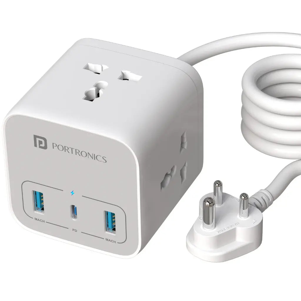 Portronics 20W Volt 20 High Speed Smart Desktop Charger with 3M Copper Cable-tpstech.in
