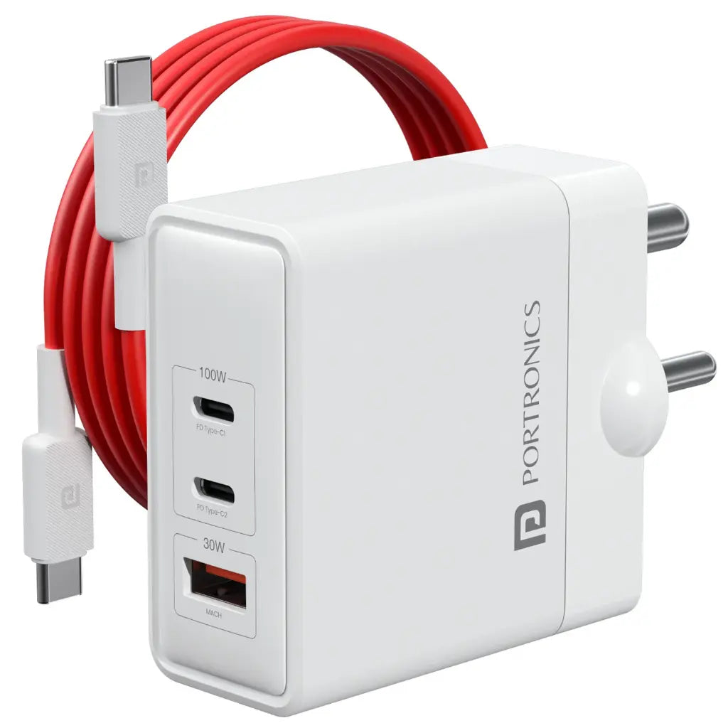 Portronics Adapto 100 POR 2492 100W GaN Fast Charger-tpstech.in