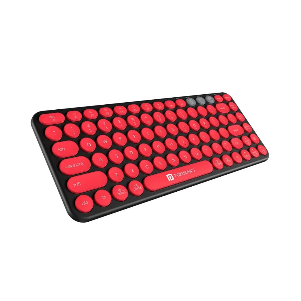 Portronics Bubble 2.0 POR 347 Wireless Keyboard Bluetooth 5.3 and 2.4GHz Dual Mode-tpstech.in