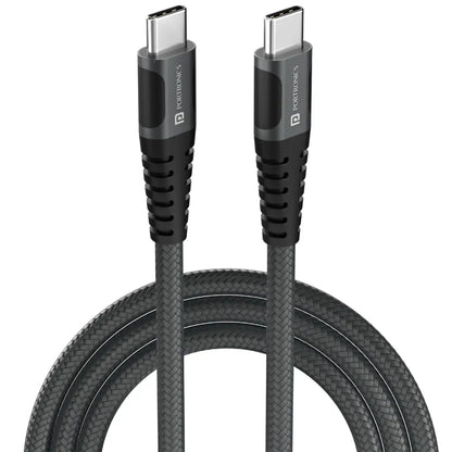 Portronics Flash C POR 2647 100W Type C to Type C Cable 20Gbps Data Transfer 1.5M-tpstech.in