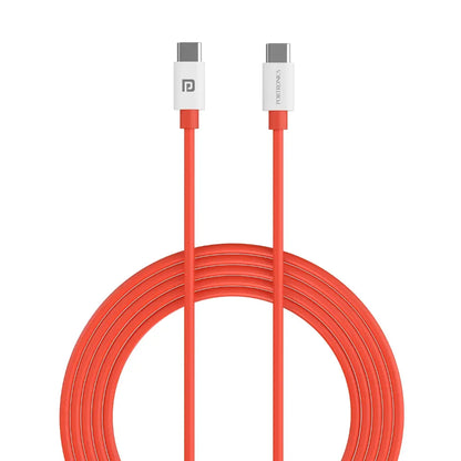 Portronics Konnect Dash Max POR 2067 65W Type C to Type C Fast Charging Cable 1M - Red-tpstech.in