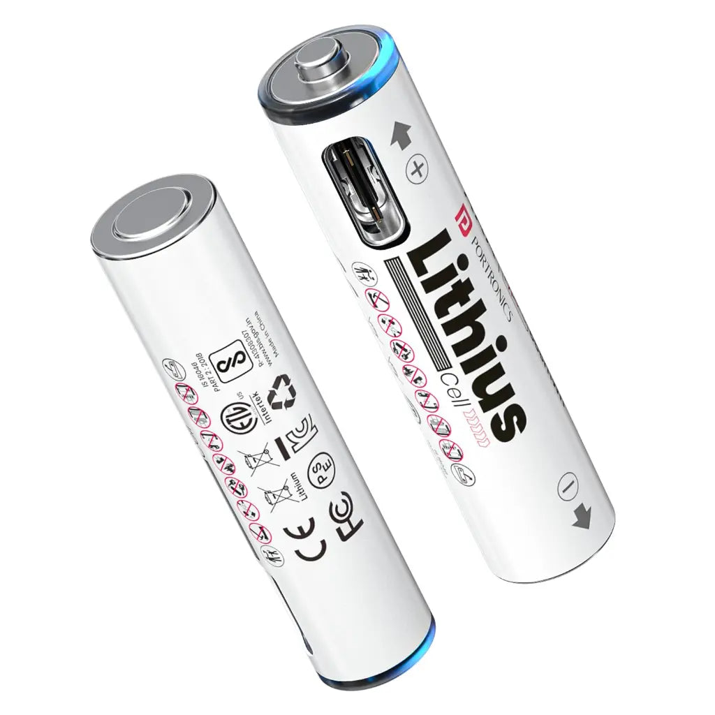 Portronics Lithius Cell AAA USB C Rechargeable Lithium Ion Battery 440mAh with LED Indicator-tpstech.in
