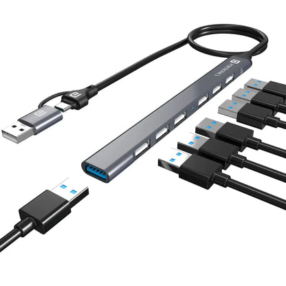 Portronics Mport 7 POR 1792 7 Port USB Hub with Type C and USB A Convertible Heads-tpstech.in