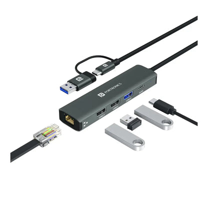Portronics Mport Edge POR 2931 5 in 1 USB Hub with Type C-tpstech.in