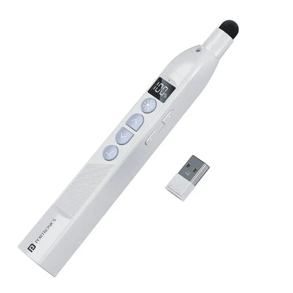 Portronics  POR 2150 SlideMate 2 Wireless Presenter 2.4GHz Rechargeable Red Laser Telescopic Pointer Stylus - White -tpstech.in