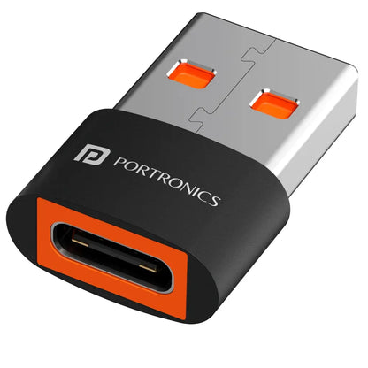 Portronics POR 2788 Type C to USB A Converter Fast Charging Data Sync OTG Adapter-tpstech.in