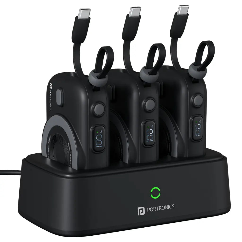 Portronics Power Shutter Home POR 2901 3-in-1 Charging Station with 3x10000mAh Power Banks-tpstech.in