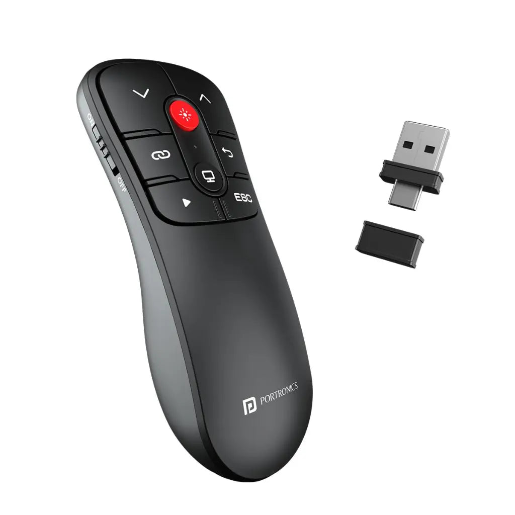 Portronics SlideMate POR 2188 Wireless Presenter Remote with Red Laser-tpstech.in