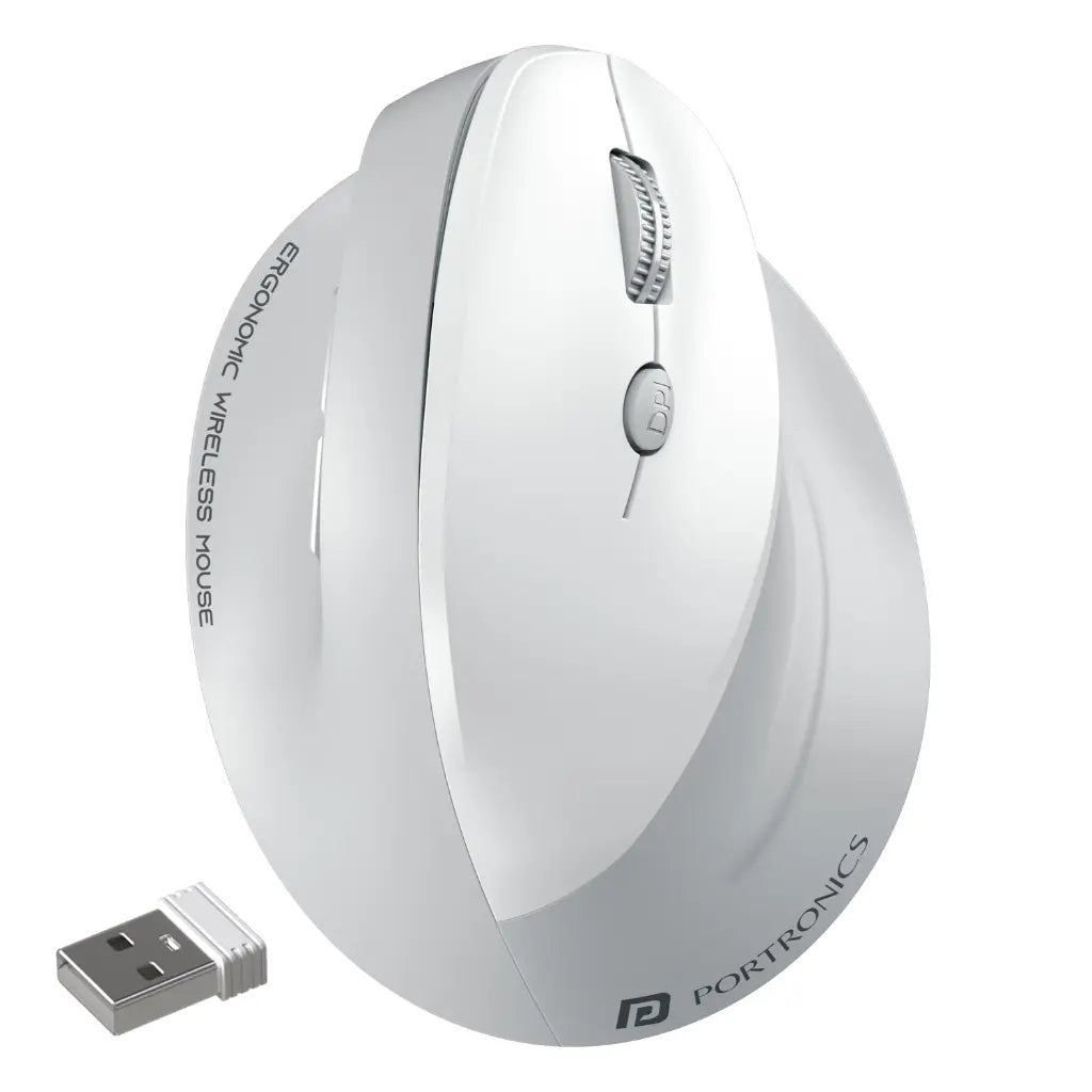 Portronics Toad Ergo 4 POR 3211 Vertical Wireless Mouse Bluetooth 4000 DPI-tpstech.in