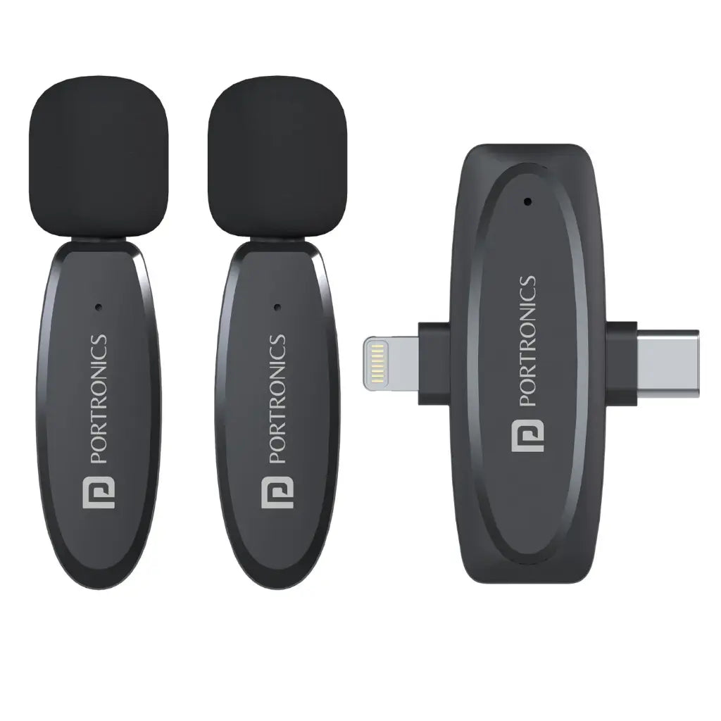Portronics Vlogmate POR 2320 Dual Wireless Microphone with Type C-tpstech.in