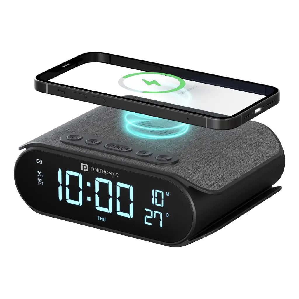 Portronics VoltClock POR 2129 15W Wireless Charger with Dual Alarm Clock-tpstech.in